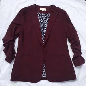 Raja Collarless Blazer, Burgundy